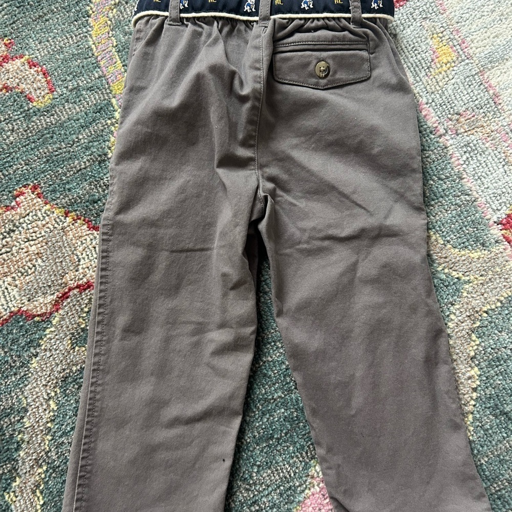 Ralph Lauren toddler Dark Gray Elastic Waist Chinos with belt 24 months - Picture 5 of 6